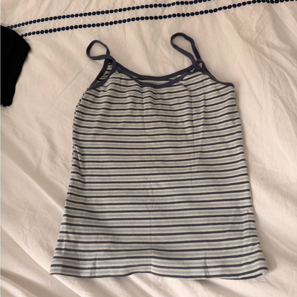 Brandy Melville blue striped tank OS